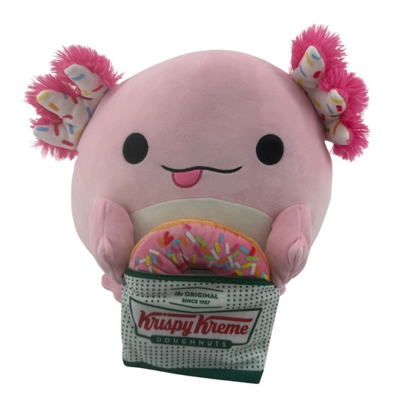 Squishmallows Other - 2024 Zuru Snackles 14" Abbie Axolotl Krispie Kreme Plush Pink